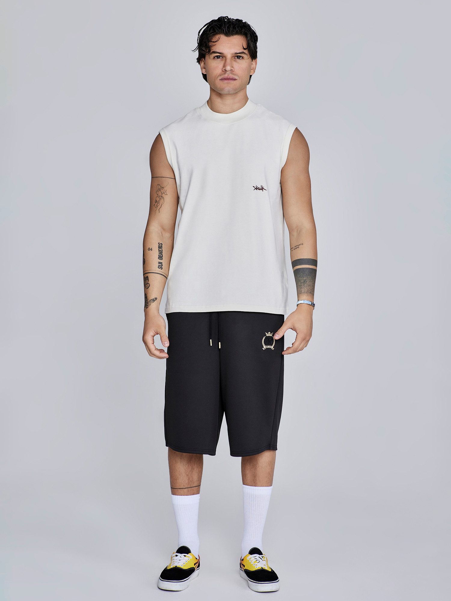 Siksilk Tanktop SikSilk Herren Ecru Rot Tanktop