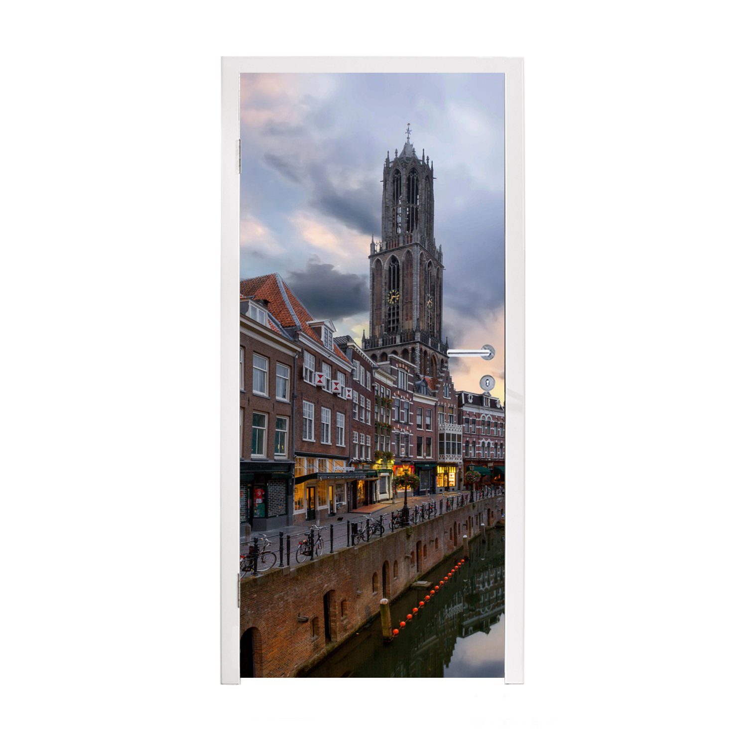 Luft, Türaufkleber, für MuchoWow bedruckt, - Türtapete 75x205 cm (1 - Matt, Wasser Fototapete Utrecht Tür, St),