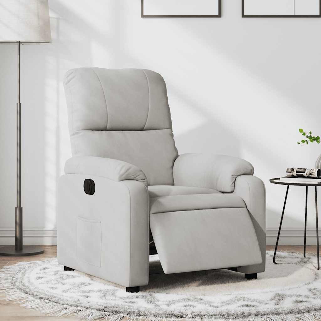 vidaXL Sessel Relaxsessel Elektrisch Hellgrau Mikrofasergewebe (1-St)