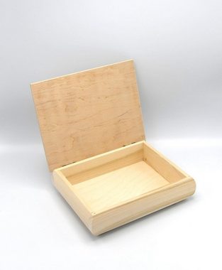 MyBer® Aufbewahrungsbox Schmuckschatulle Box braun Holz naturbelasen Aufbewahrungsbox Deckel (1 St), Hübsche Schatulle aus Holz naturbelassen braun