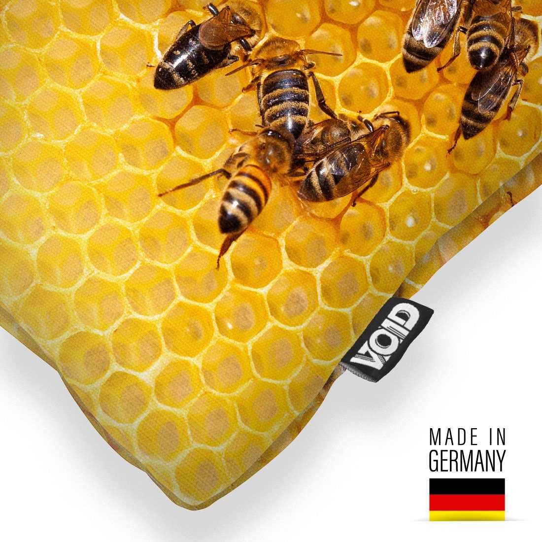 Bauernhof Maja Zucker VOID Honigbiene Natur Stück), Kissenbezug, Bienen Bienenwabe Ökologisch Tiere Sofa-Kissen Honig Bienenwa (1 Gesund Imker Bienenzucht Sommer Frühstück