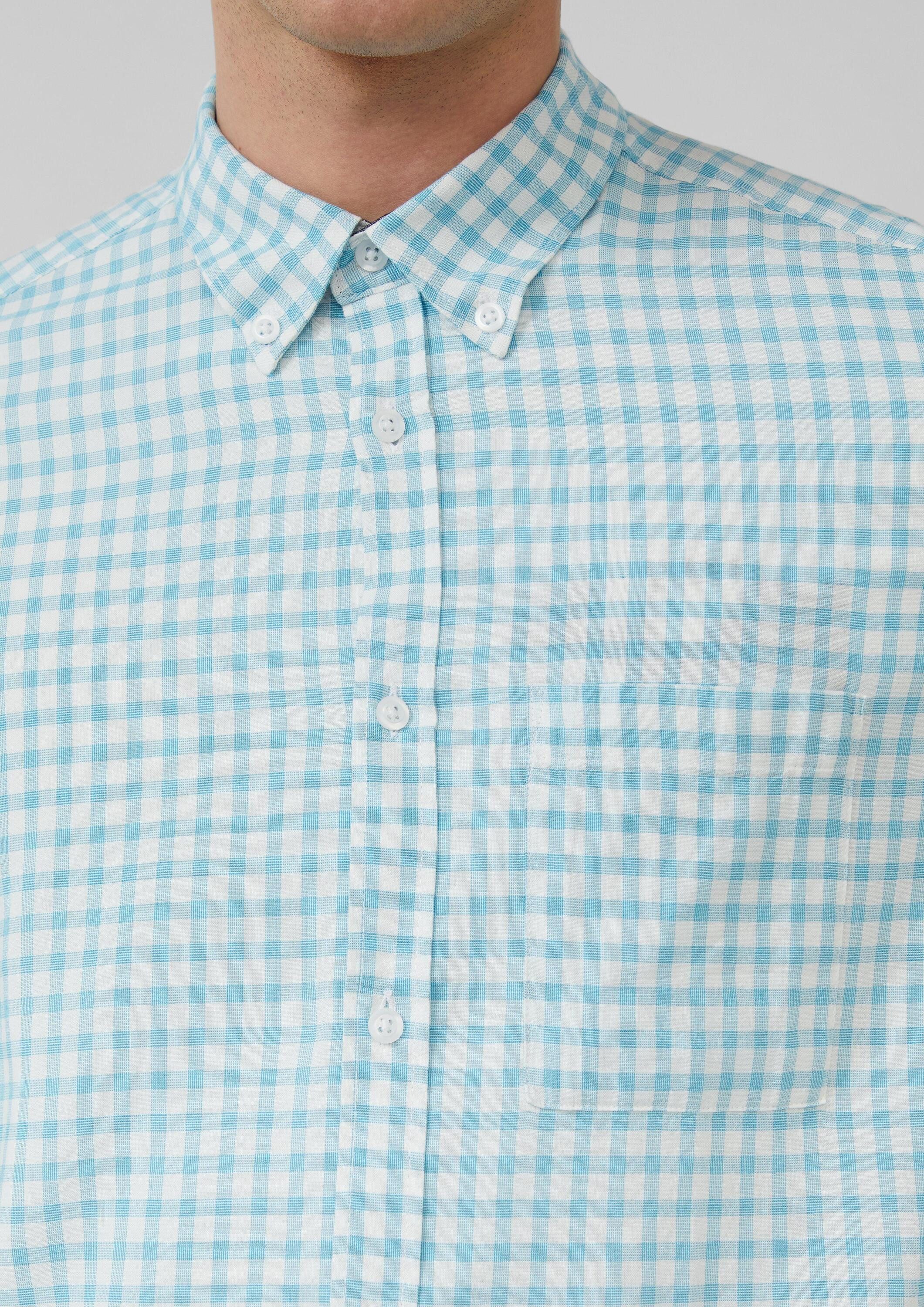 s.Oliver Kurzarmhemd Hemd Regular Fit: Kariertes Kurzarmhemds aus Viskosemix