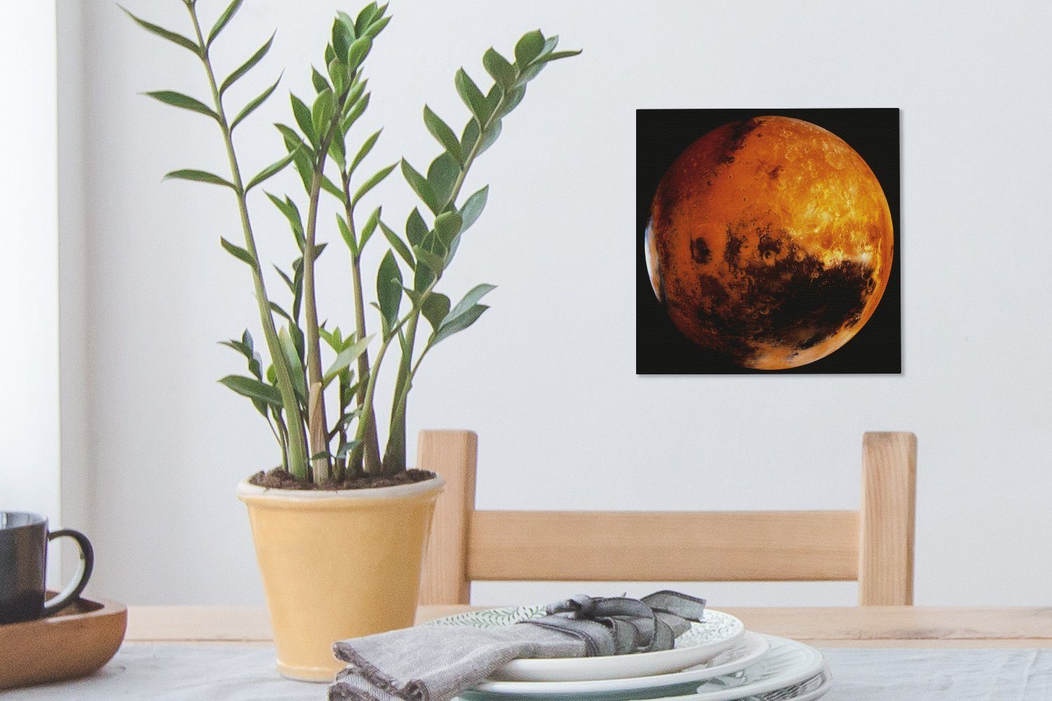 Leinwand an Mars Schlafzimmer einem Bilder Wohnzimmer Himmel, (1 Der St), für dunklen Planet OneMillionCanvasses® Leinwandbild