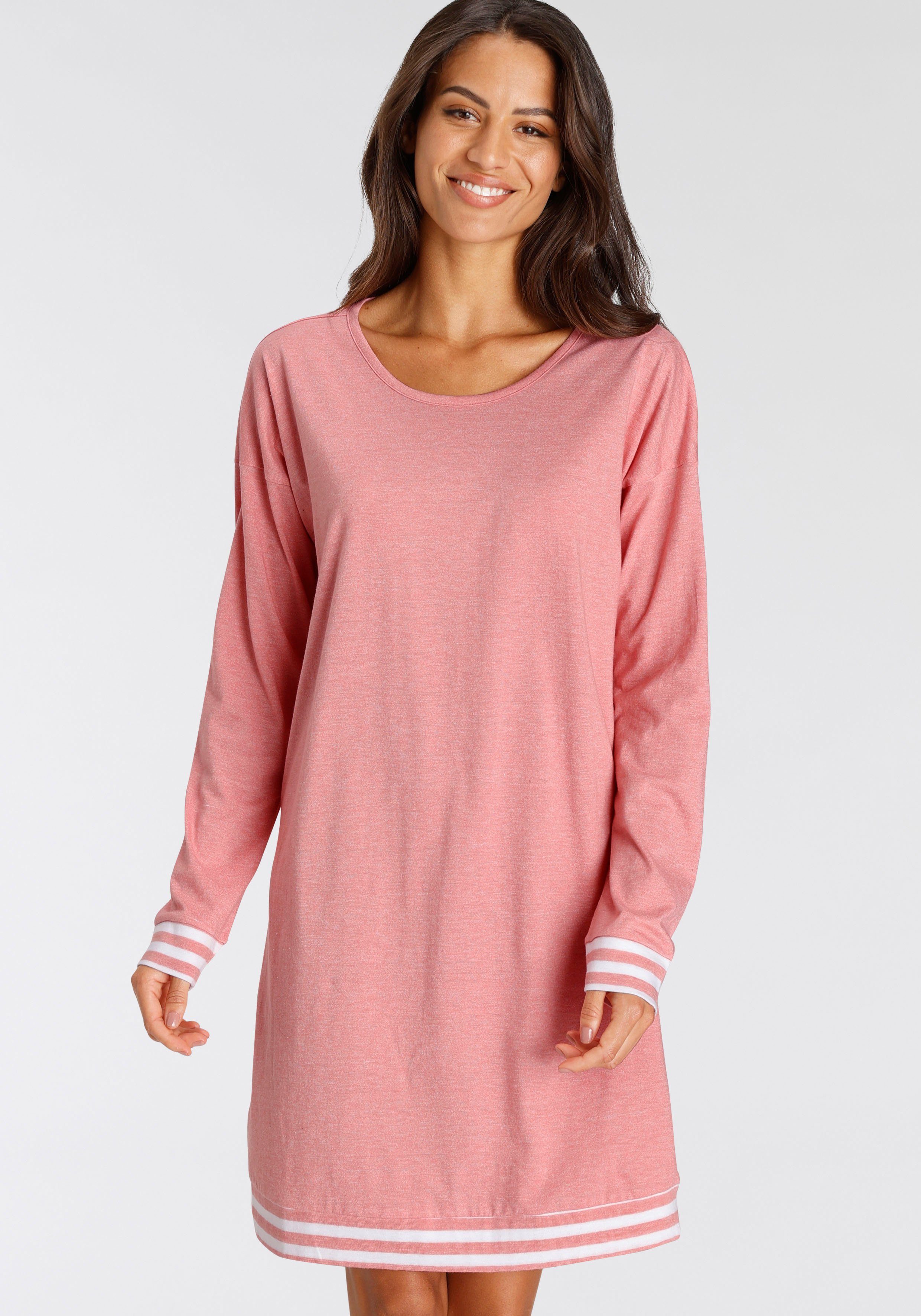 Vivance Dreams Sleepshirt mit Streifen-Details günstig online kaufen