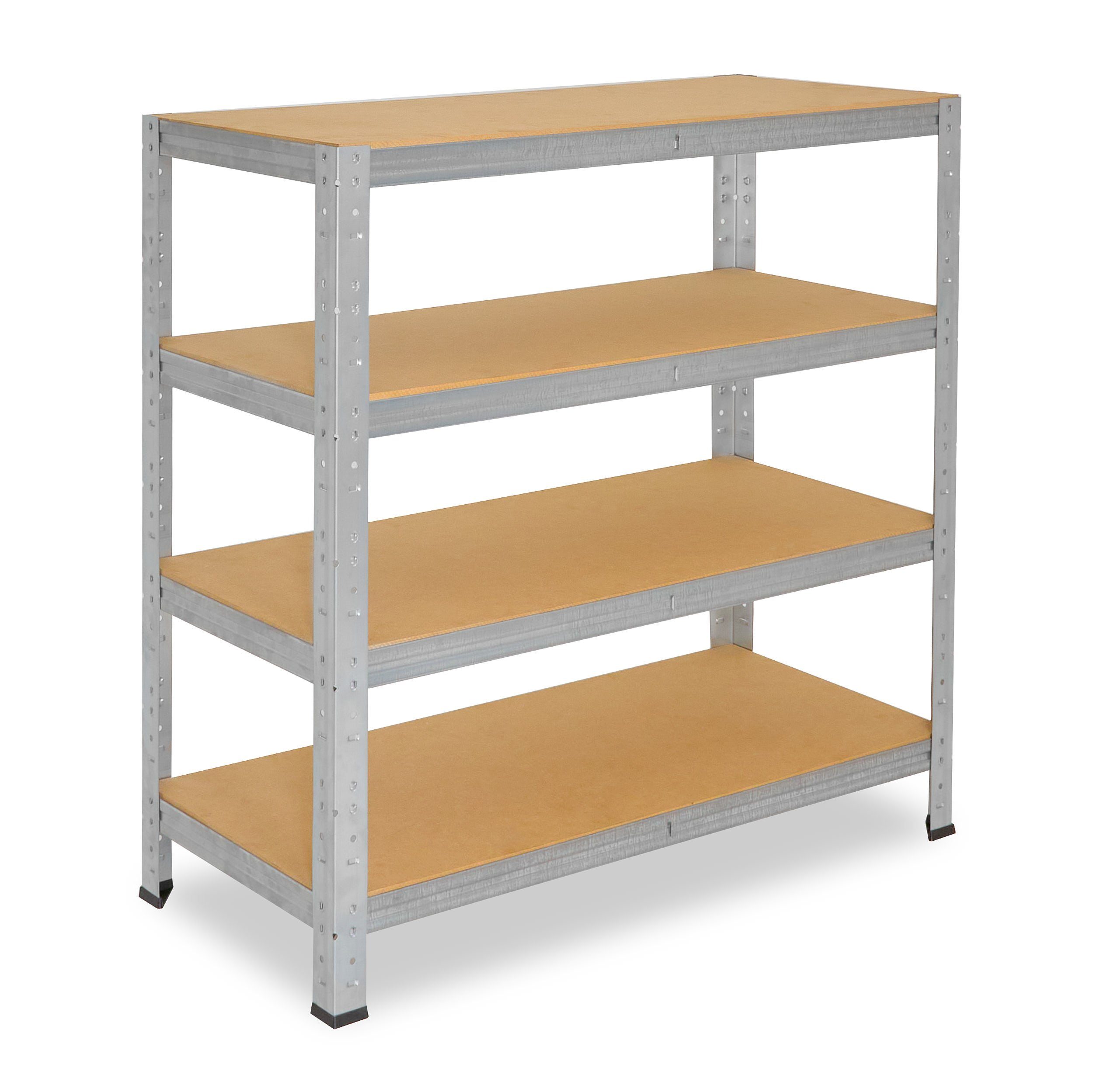 shelfplaza Schwerlastregal HOME, 90x120x40cm verzinkt, 4 Böden, Kellerregal, Garagenregal, Steckregal