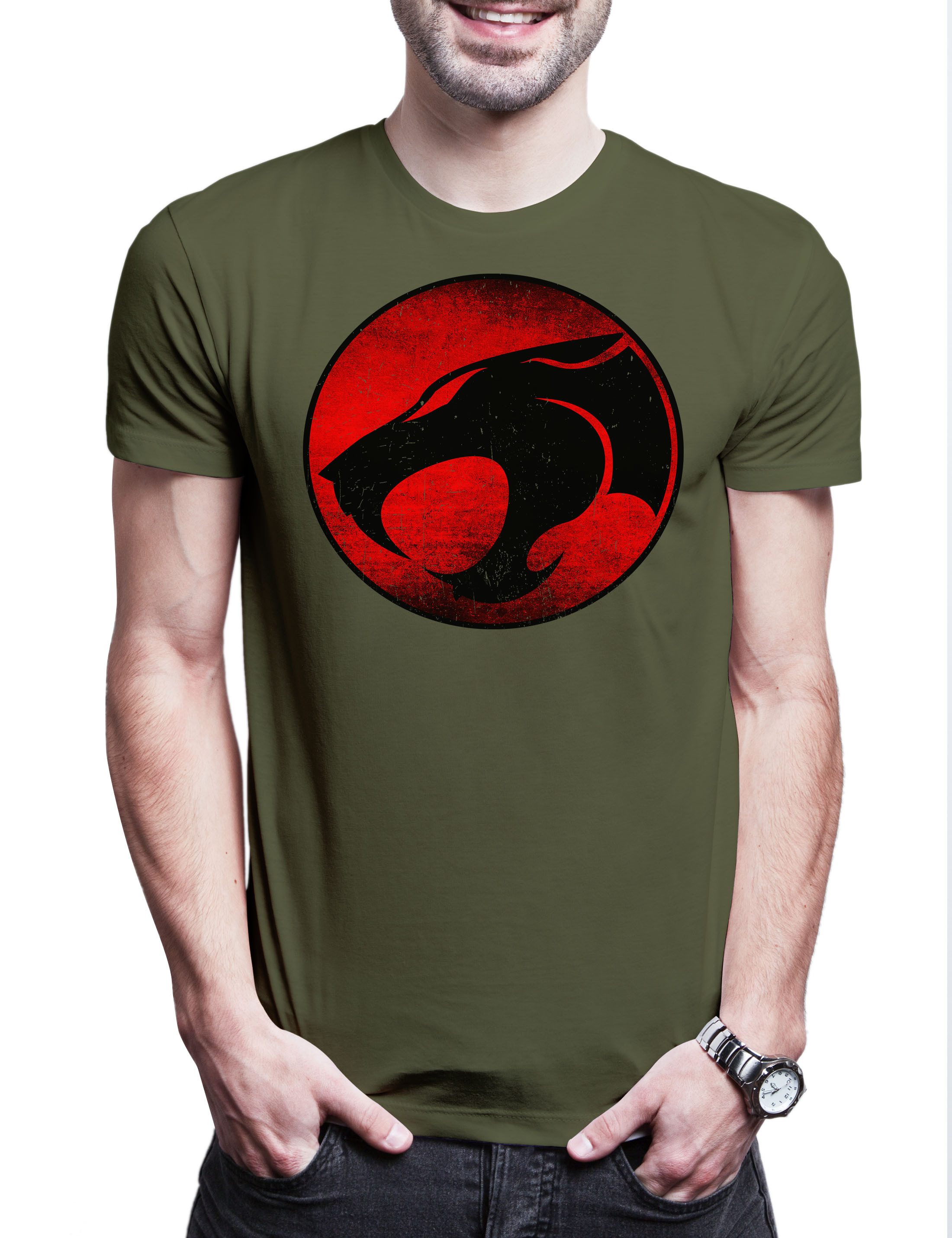 Print-Shirt Sci-Fi Cat Logo Herren T-Shirt Thundera Kult Thundercats Comic Cartoon