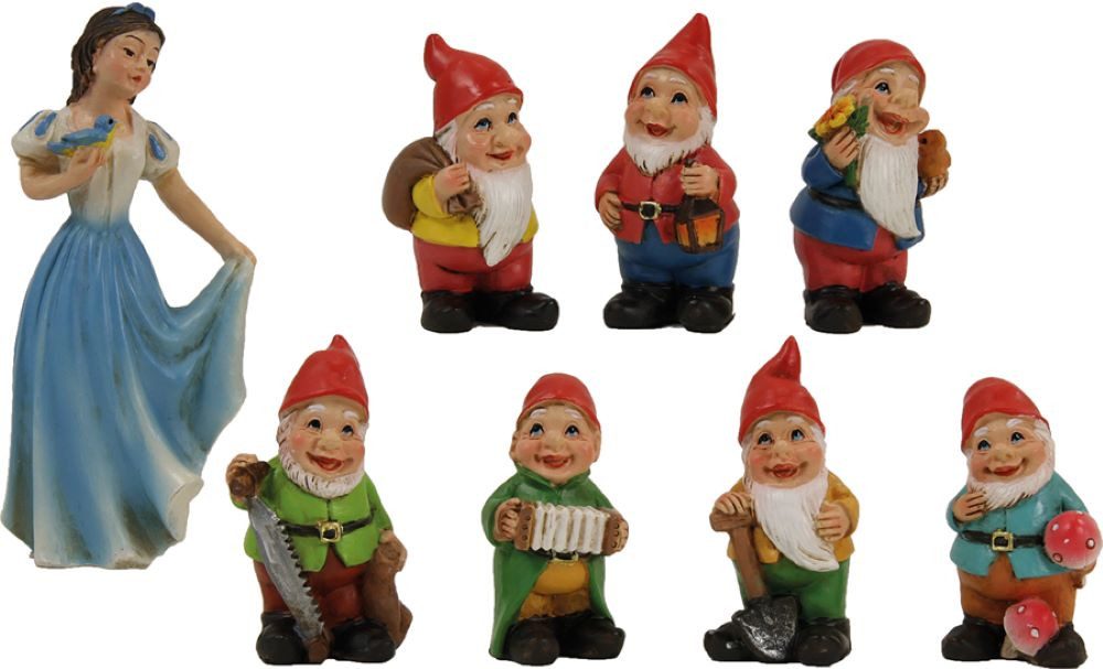FADEDA Dekoobjekt 8x FADEDA Schneewittchen und die sieben Zwerge, Höhe in cm: 8 (8 St)