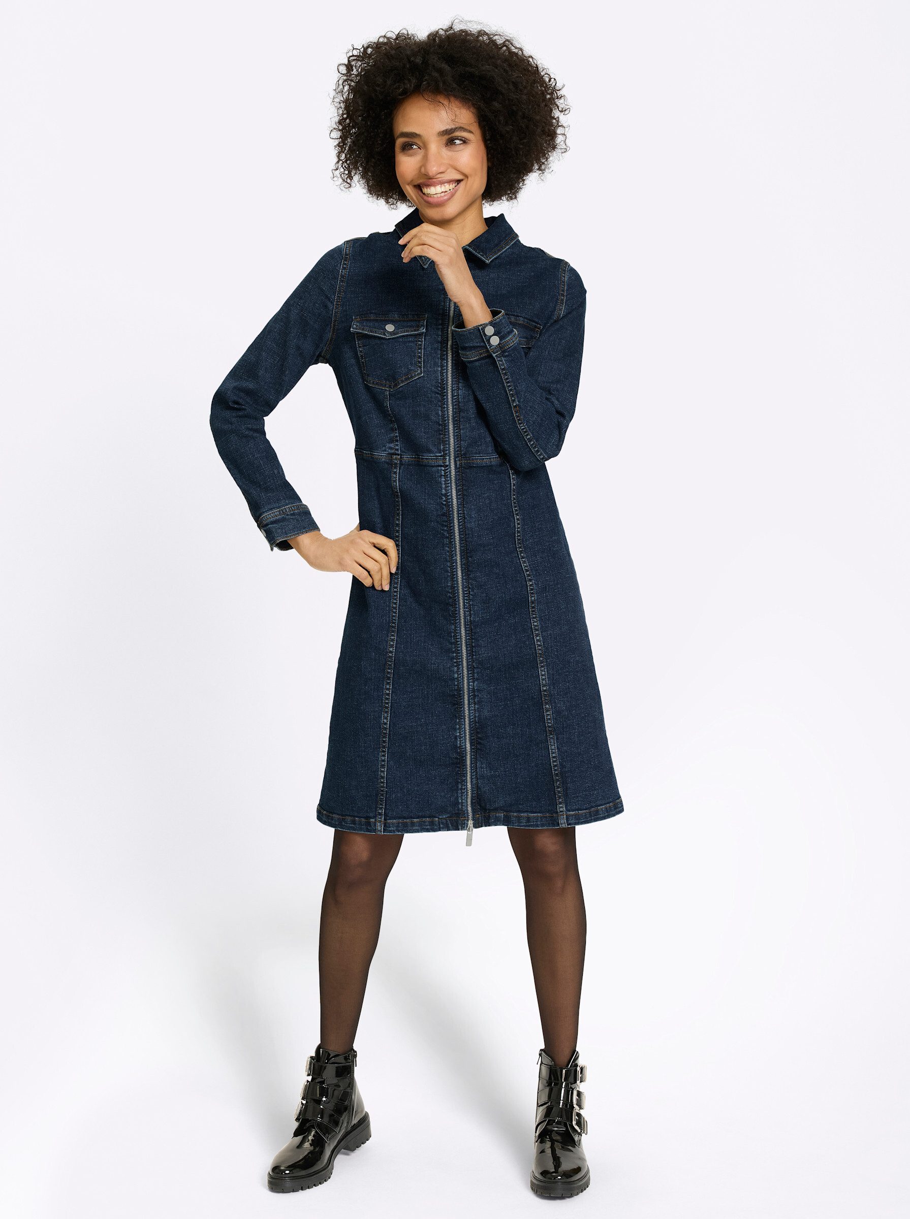 heine Etuikleid Jeans-Kleid Langarm