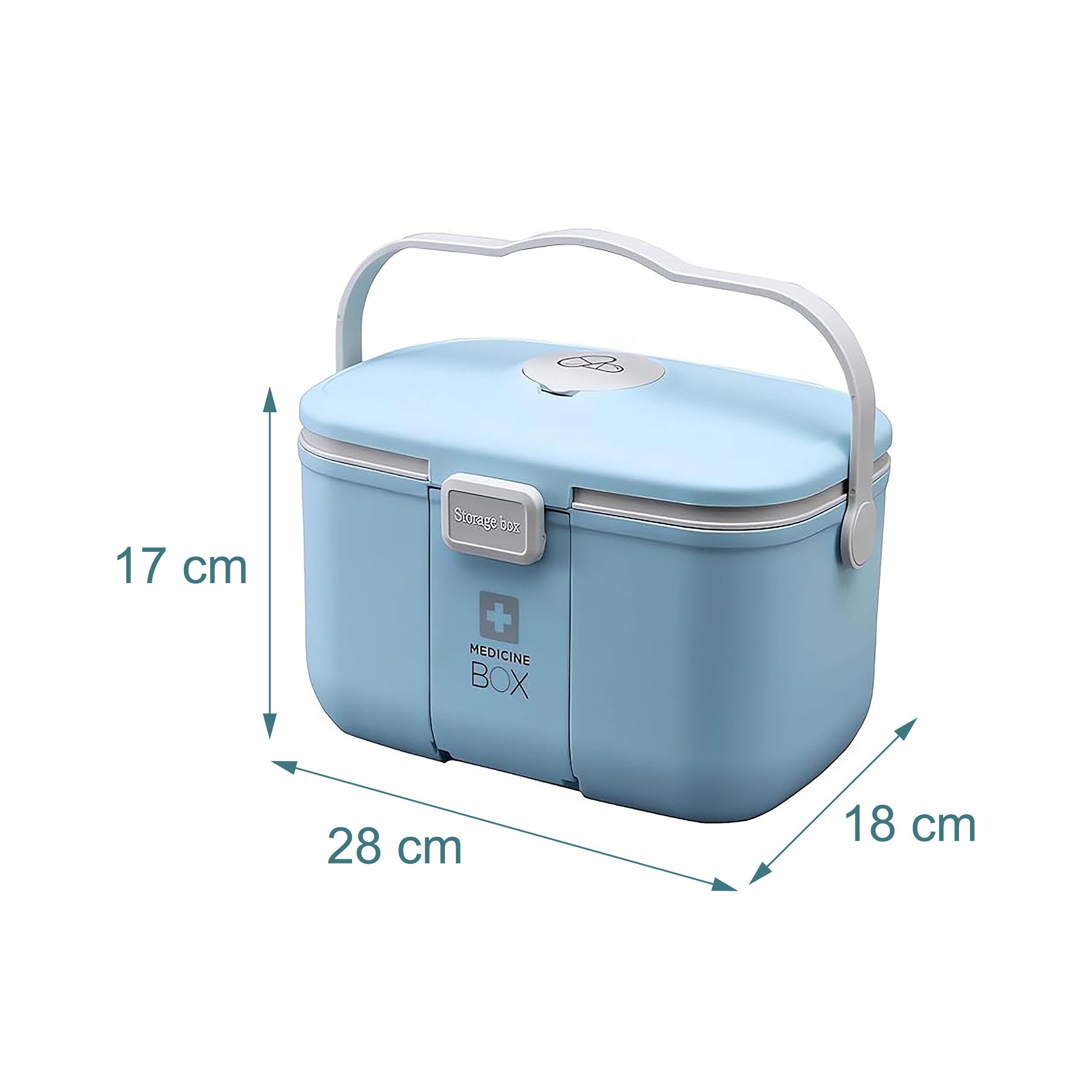 relaxdays Erste-Hilfe-Koffer Medizinbox aus Kunststoff, (1 St), blau – Bild 4 von 5