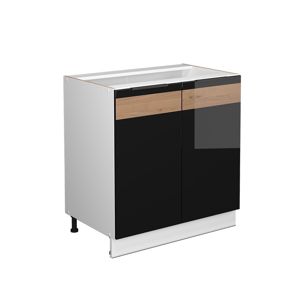 Vicco Midischrank Fame-Line Schwarz-Eiche HG/Weiß 80x81.6cm günstig online kaufen