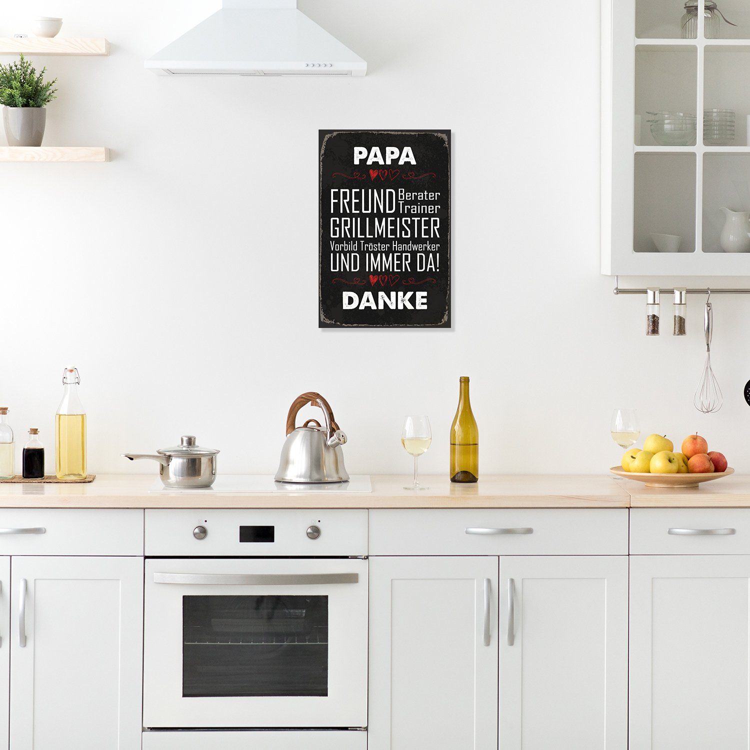 queence Metallbild Papa Grillmeister Spruch Stahlschild Blechschild