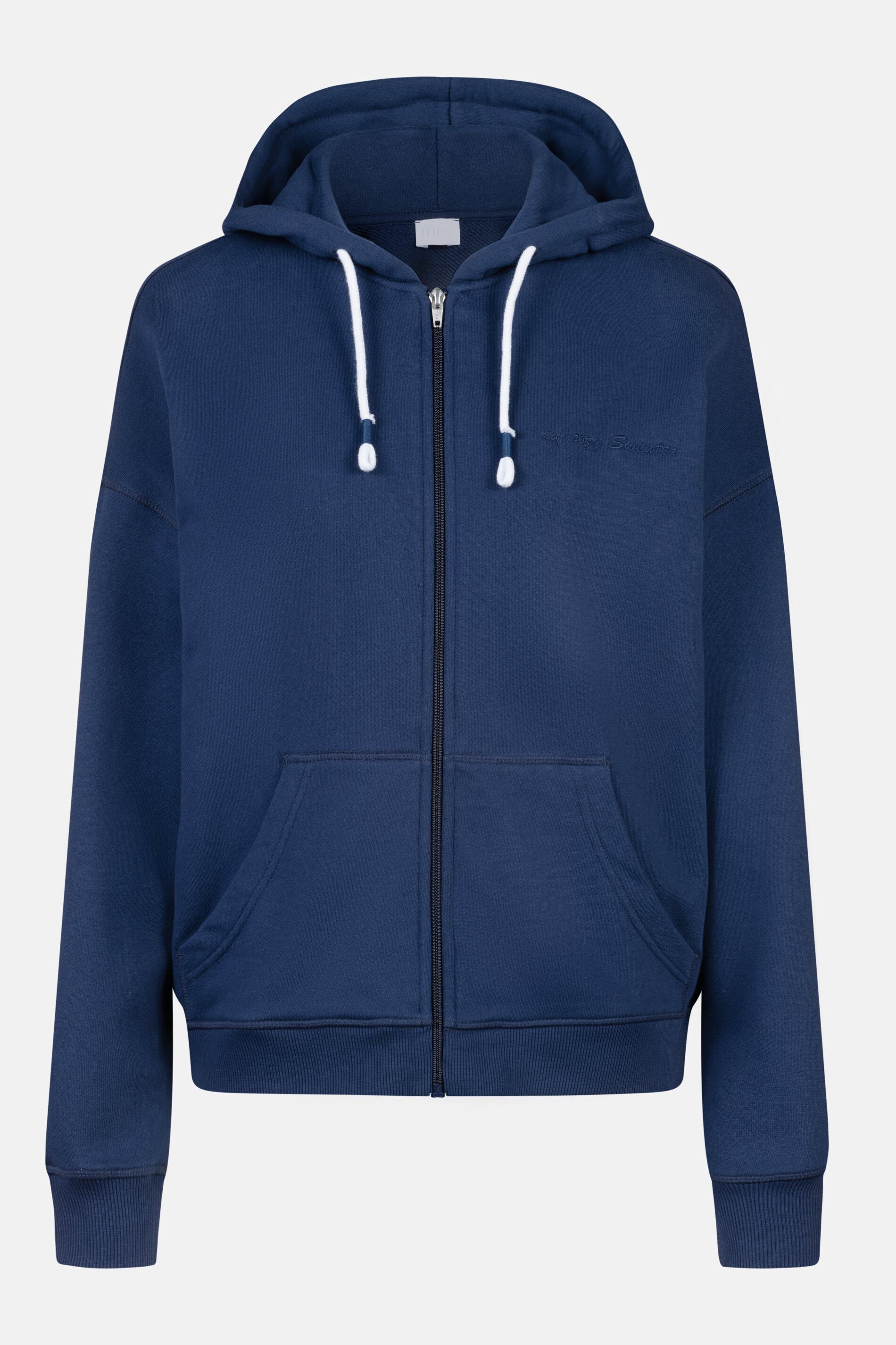 Mey Sweatshirt Mey Jacke Serie Mellow Cotton Uni Sweatjacke (1-tlg) French Terry-Sweatjacke, 100&% Baumwolle, pflegeleicht, mit Stickerei
