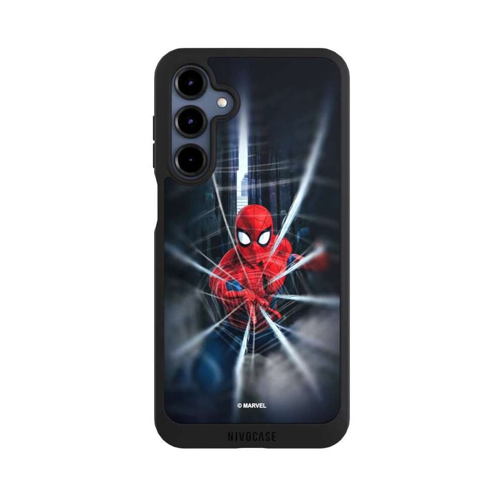 NIVOCASE Handyhülle Marvel Spider-Man Kinofilm Spider-Man Webs In Action, Samsung Galaxy A16 5G Handyhülle Hülle NIVOpure Case Schwarz