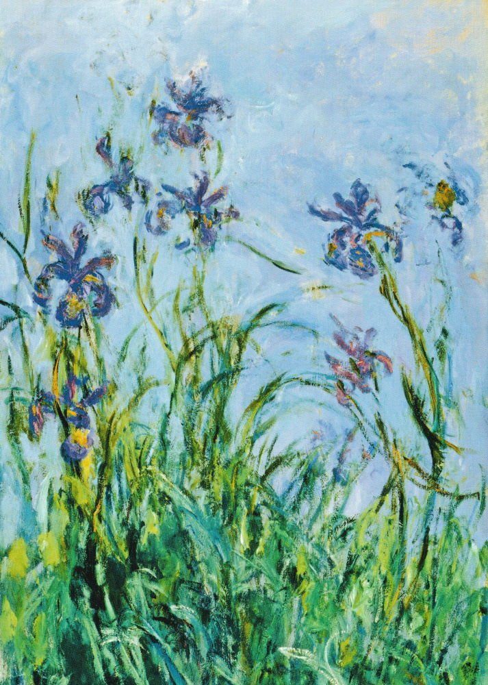 Postkarte Kunstkarte Claude Monet Iris" "Malvenfarbene