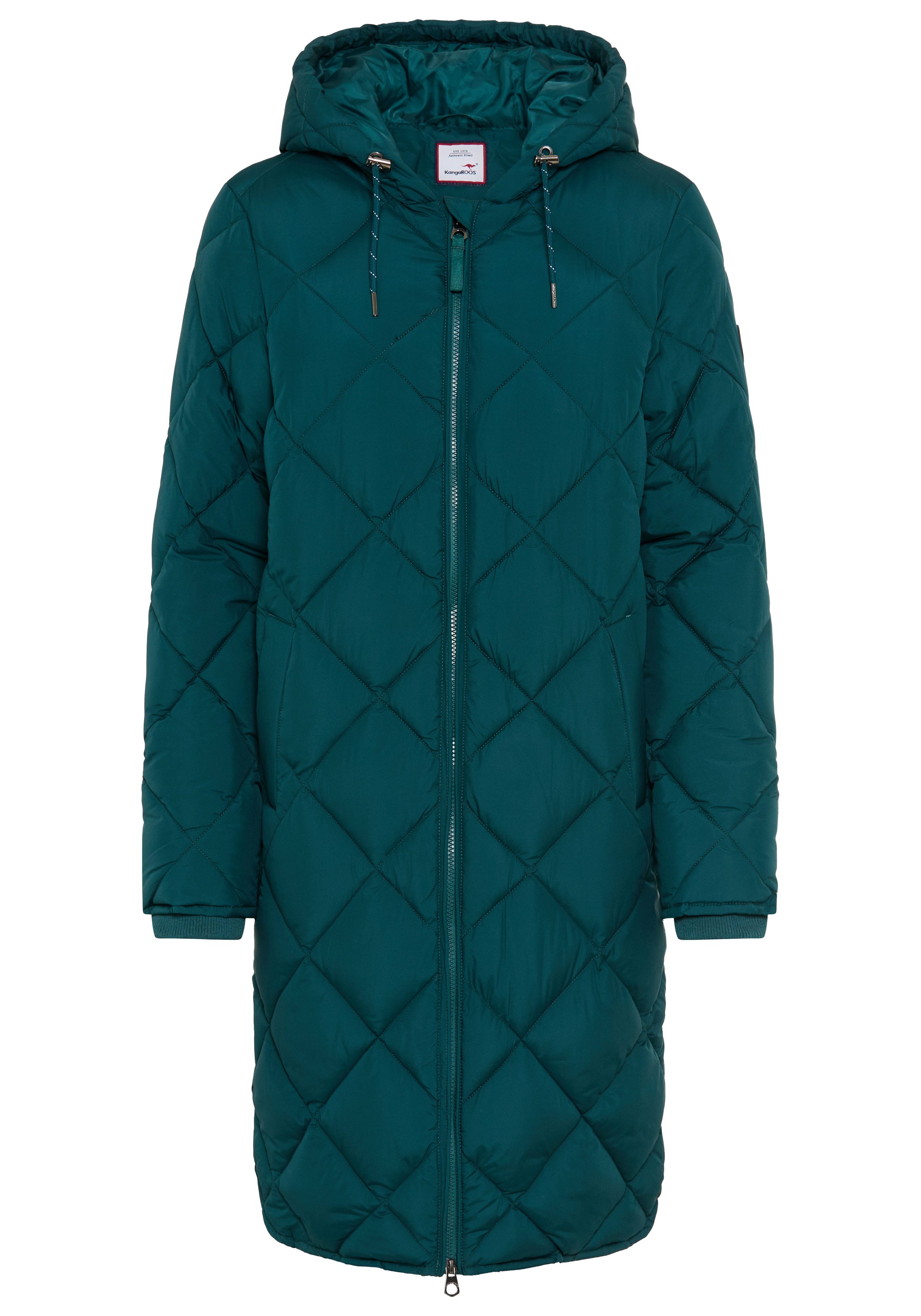 KangaROOS Steppjacke lange Form mit Kapuze und modernem Steppmuster – Bild 4 von 5