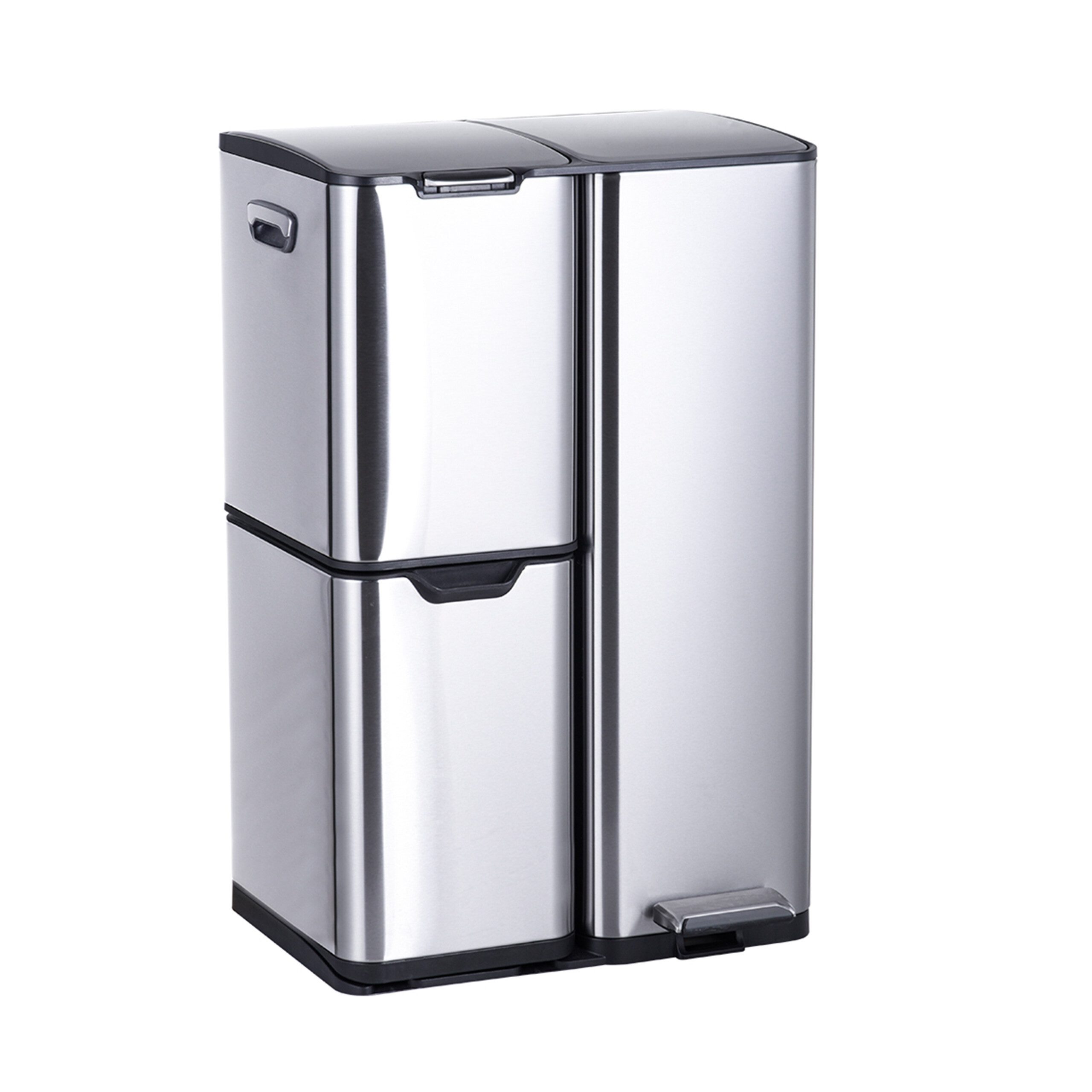 relaxdays Mülleimer 3 Fächer 60 l