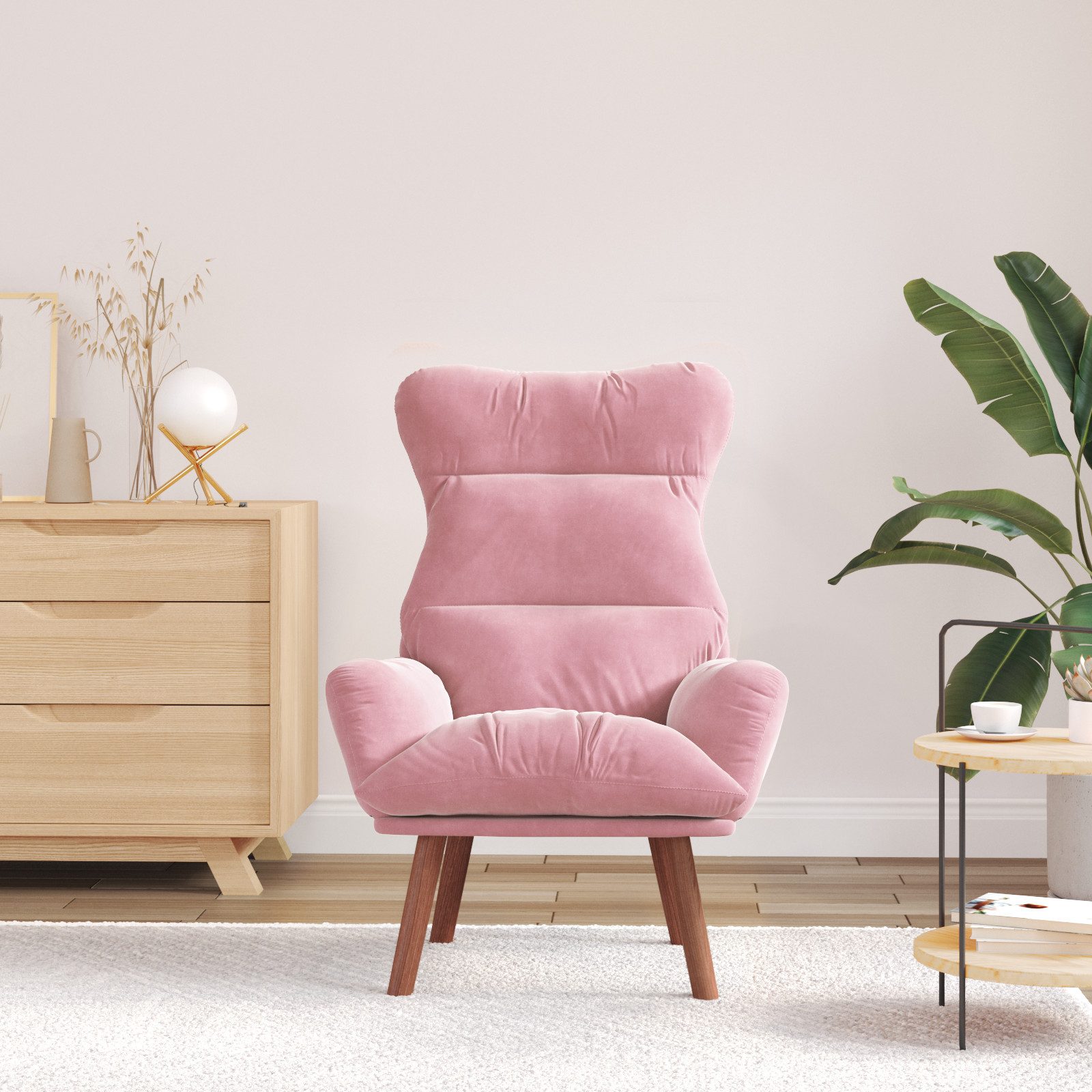 vidaXL Sessel Entspannungsstuhl Pink Samt (1-St) günstig online kaufen