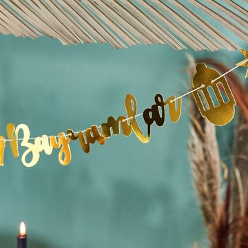 PAPIERDRACHEN Girlande 10m Girlande als Dekoration für Ramadan - Deko zum Basteln für Kinder, wunderschöne dekorative Gestaltung zu Ramadan