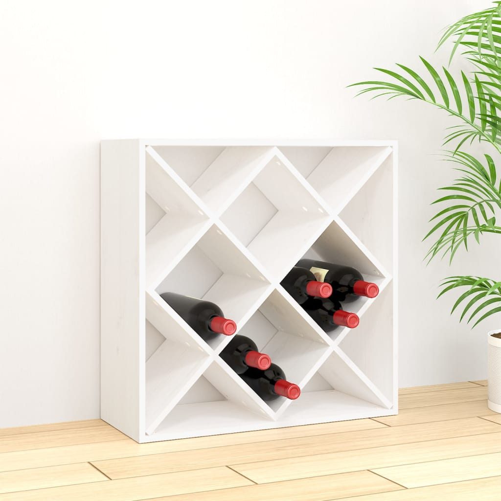 vidaXL Weinregal NA Weinregal Weiß 62x25x62 cm Massivholz Kiefer für stilvolle Weinlage