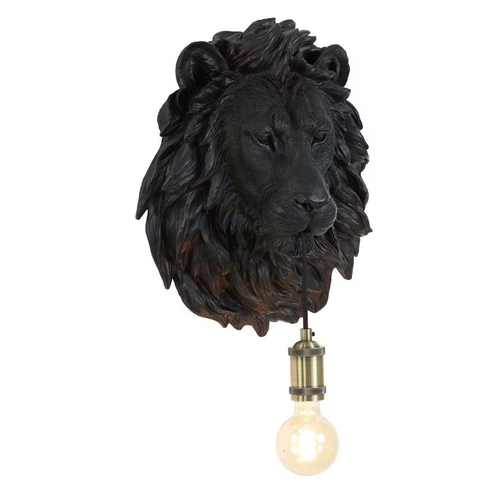 Light & Living Wandleuchte Wandleuchte LION von Light & Living 33,5x19x40,5 cm Lampe Matt Schwarz, ohne Leuchtmittel