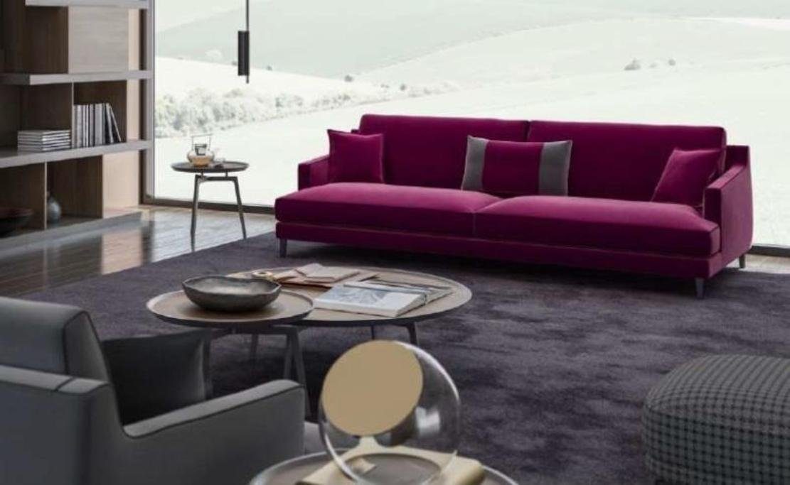 in Sitzer Luxus Wohnzimmer Teile, 3+2+1 Sofagarnitur Hocker, Graue Europe 4 Moderne Made Sofa JVmoebel