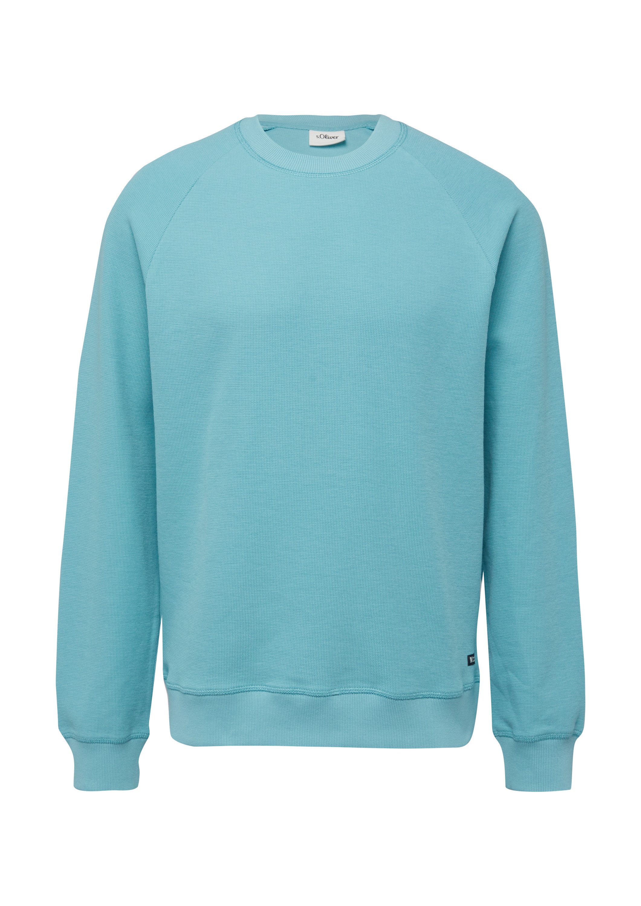 s.Oliver Sweatshirt Sweatshirt Strukturiertes Raglan-Sweatshirt aus reiner Baumwolle