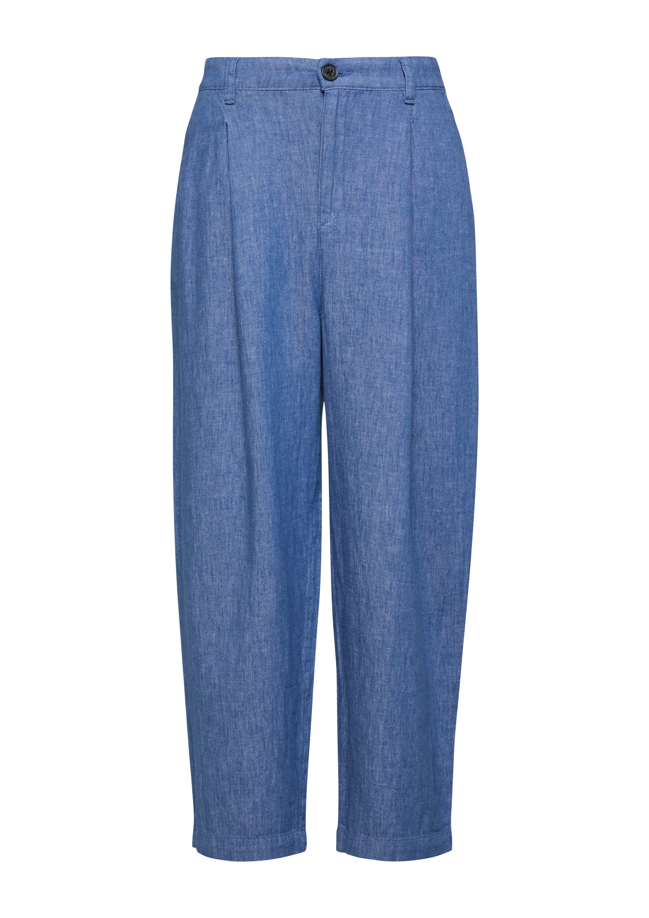 s.Oliver Chinos Hose Leinenmix-Hose mit Elastikbund und Barrel Leg günstig online kaufen