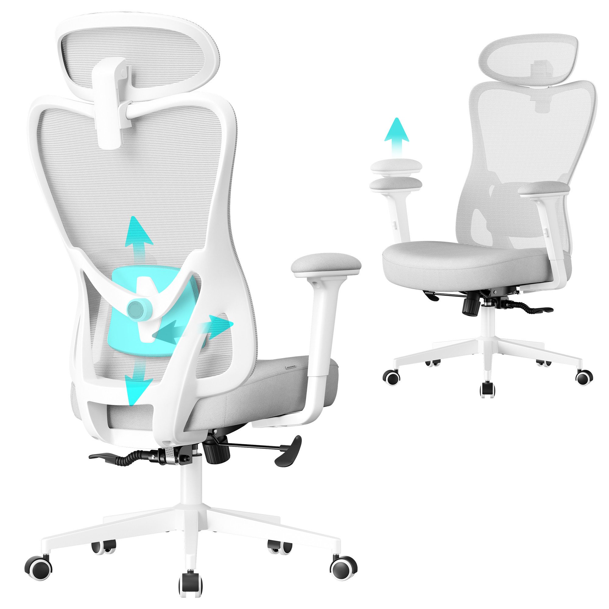 SONGMICS Bürostuhl, ergonomisch, Schreibtischstuhl, Computerstuhl, verstell günstig online kaufen