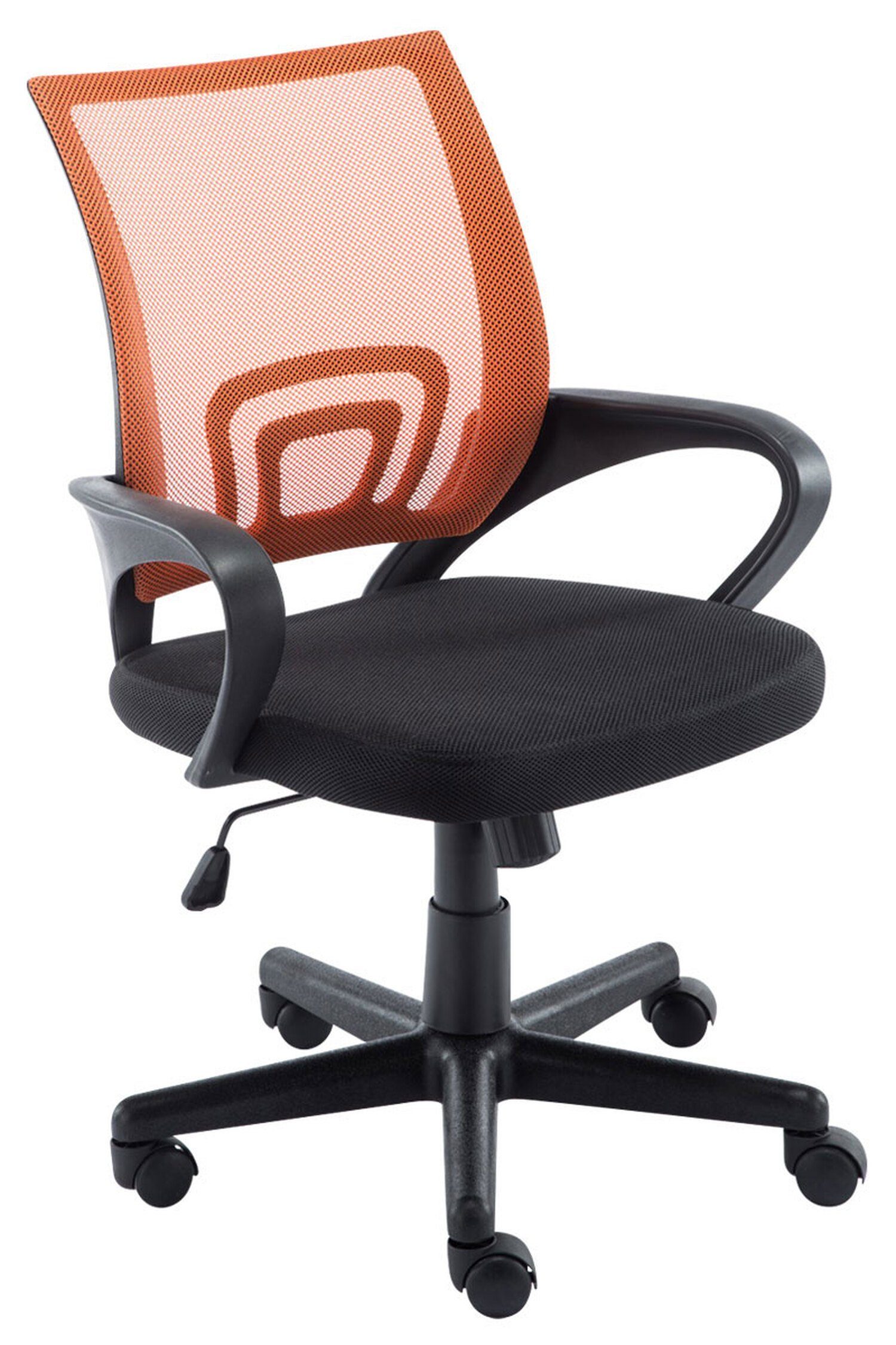 TPFLiving Bürostuhl Genf mit bequemer - drehbar orange Microfaser Drehstuhl, Kunststoff höhenverstellbar Rückenlehne schwarz XXL), Sitzfläche: 360° Chefsessel, Gestell: - Bürostuhl (Schreibtischstuhl, und