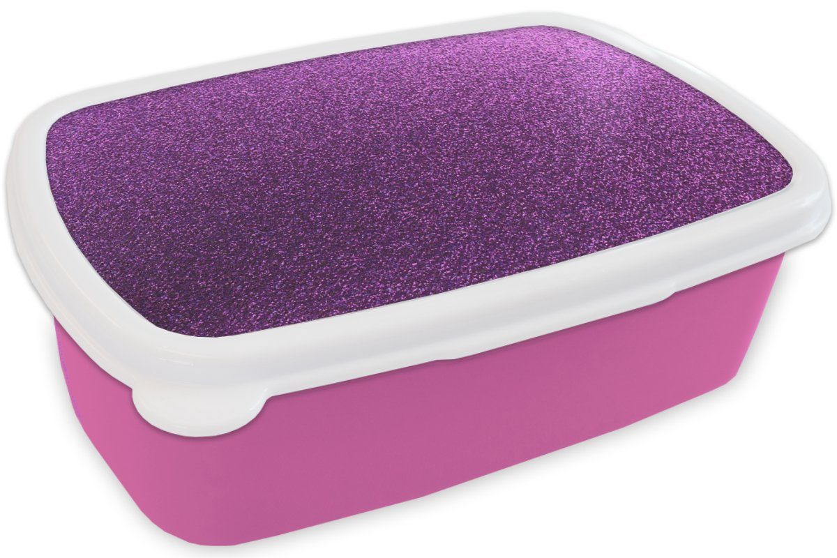 MuchoWow - Erwachsene, Brotbox Lunchbox Design Glitzer für Abstrakt, Kunststoff, - (2-tlg), - Kinder, Kunststoff Rosa Snackbox, Brotdose Mädchen,
