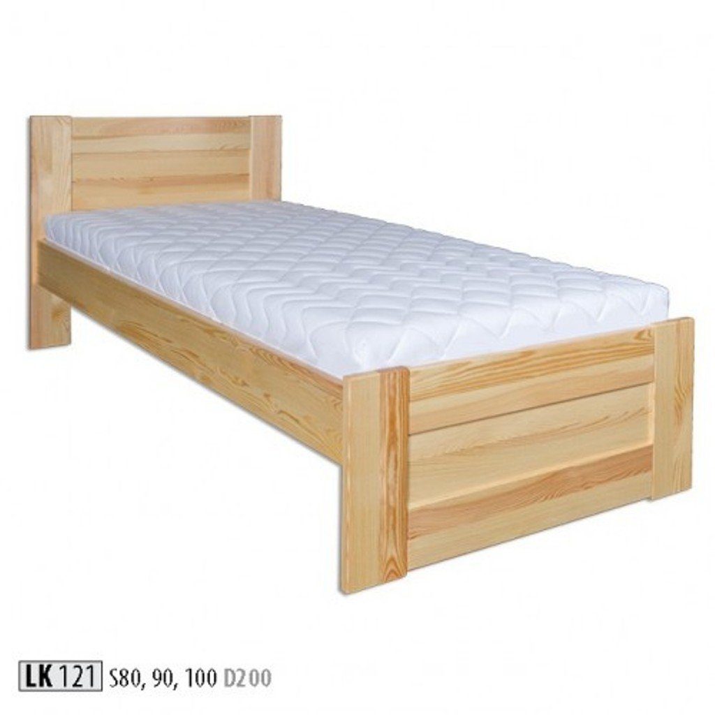 Betten Holz Einzelbett Massive Bett Holzbett, JVmoebel Schlafzimmer 100x200cm