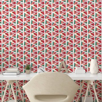 Abakuhaus Vinyltapete selbstklebendes Wohnzimmer Küchenakzent, Aquarell abstrakte Wassermelone