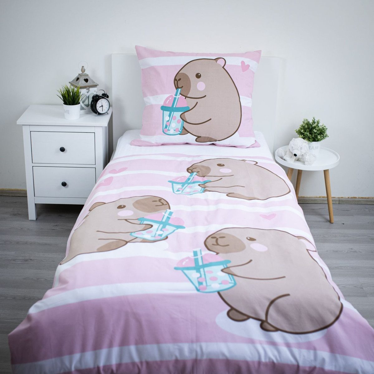 Jerry Fabrics Bettwäsche Capybara 140 x 200 cm 70 x 90 cm Baumwolle Jugendzimmer, Baumwolle