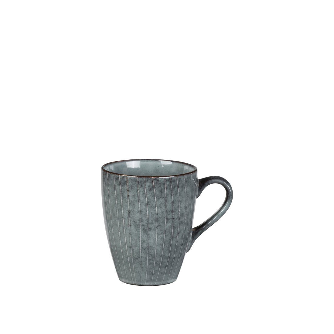 Broste Copenhagen Tasse Henkelbecher Nordic Sea graublau, handglasiert