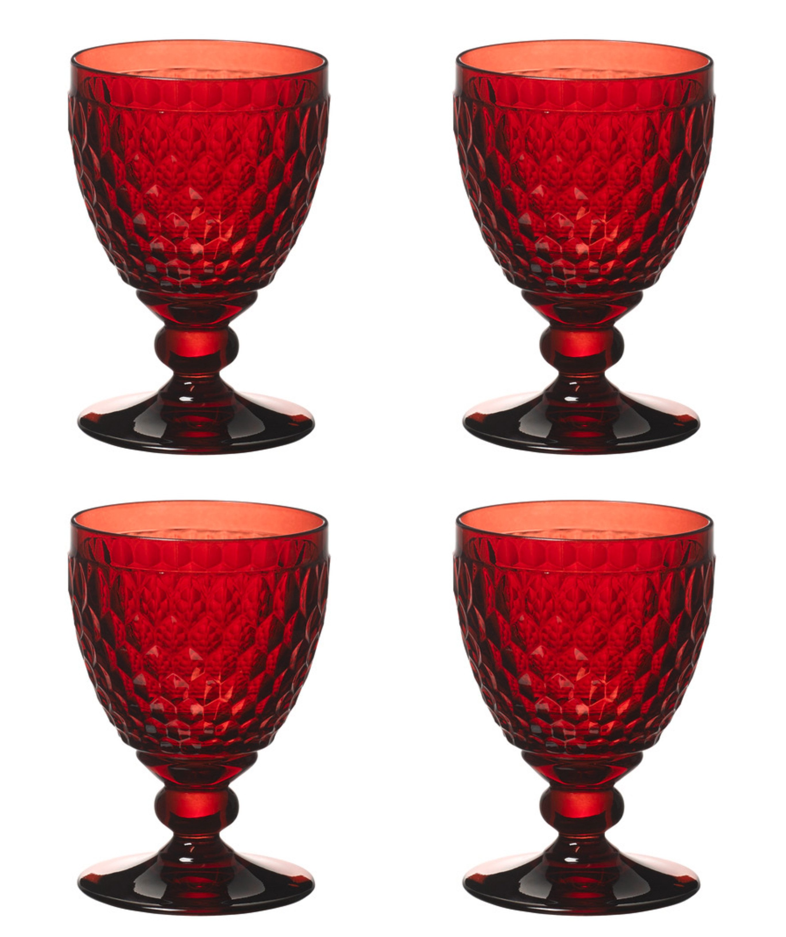 Villeroy & Boch Weinglas Boston Coloured, Kristallglas, Spülmaschinengeeignet, Rot, Boston, H: 13.2cm