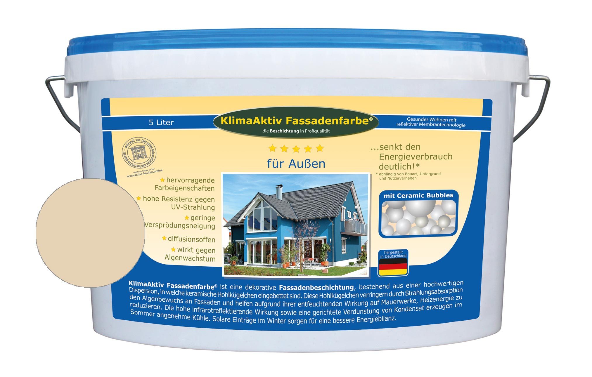 KlimaAktiv Fassadenfarbe Fassadenfarbe, Energiesparfarbe, feuchteregulierend, matt