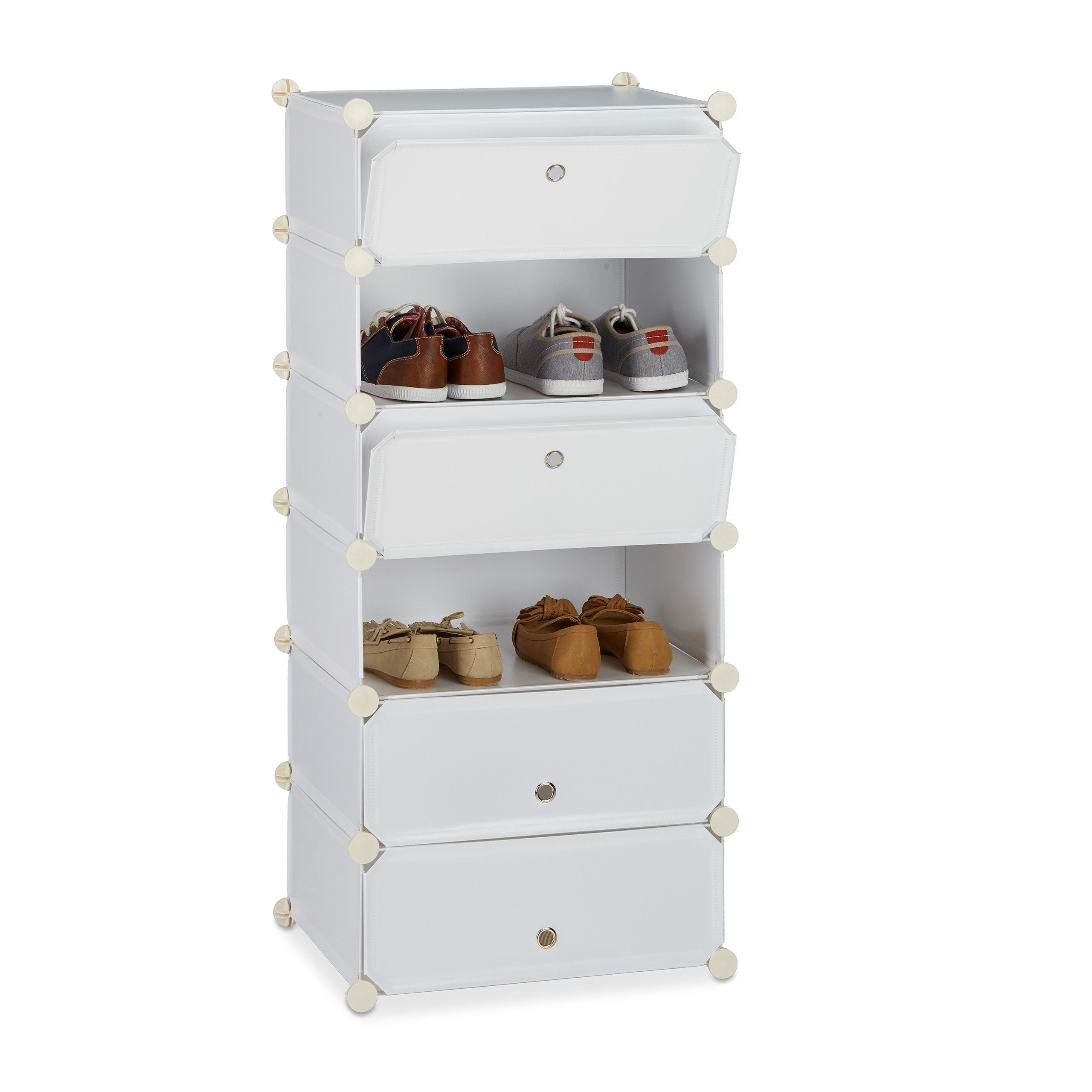 relaxdays Schuhschrank mit 6 Fäch weiß günstig online kaufen