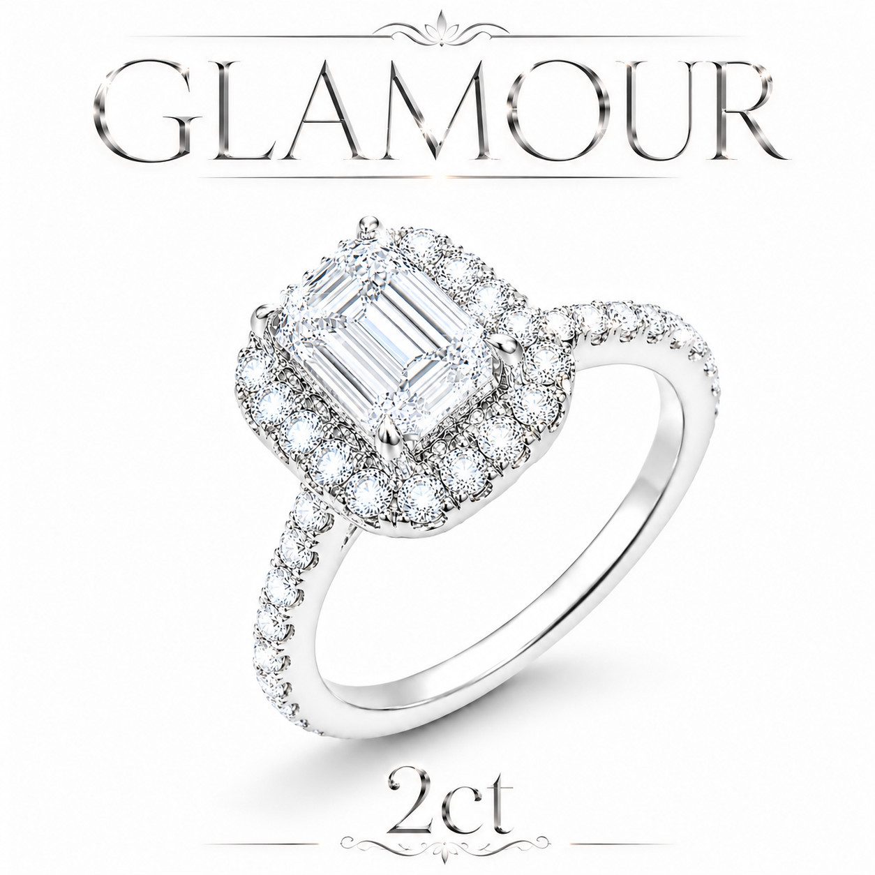 M-Punkt24 Diamantring Damen Ring DIAMANT LAB-GROWN ECHT GOLD 585 (2 ct, Ringgröße, 52), Weißgold Damen Gold Schmuck