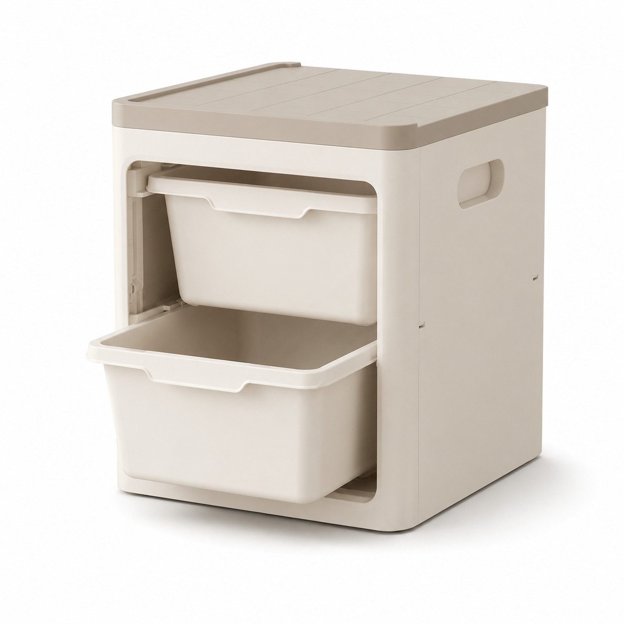 PLANEXPERT Aufbewahrungsbox Aufbewahrungsregal mit 2 Schubladen, stapelbar, 39×39×45 cm (Set, 3 St., Spielzeug rein, Ordnung drin), 2 Schubladen – doppelt ordentlich