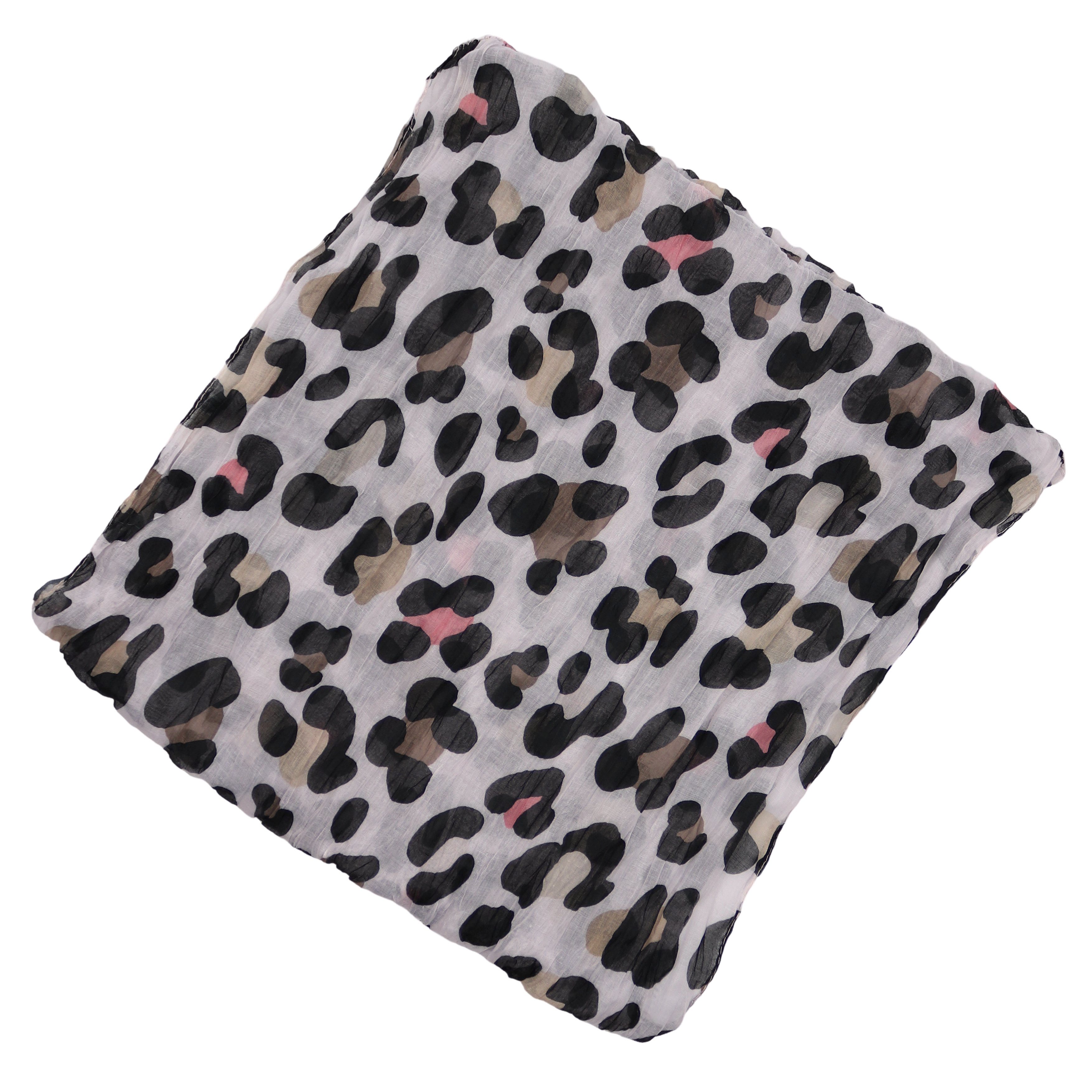 MIRROSI Loop Damen Schal mit Leo Leopard Muster, Weich, Schlauchschal, (ca. 45x75cm, zweimal um den Hals wickelbar), Damen Halstuch ideal für Frühling, Sommer oder Herbst