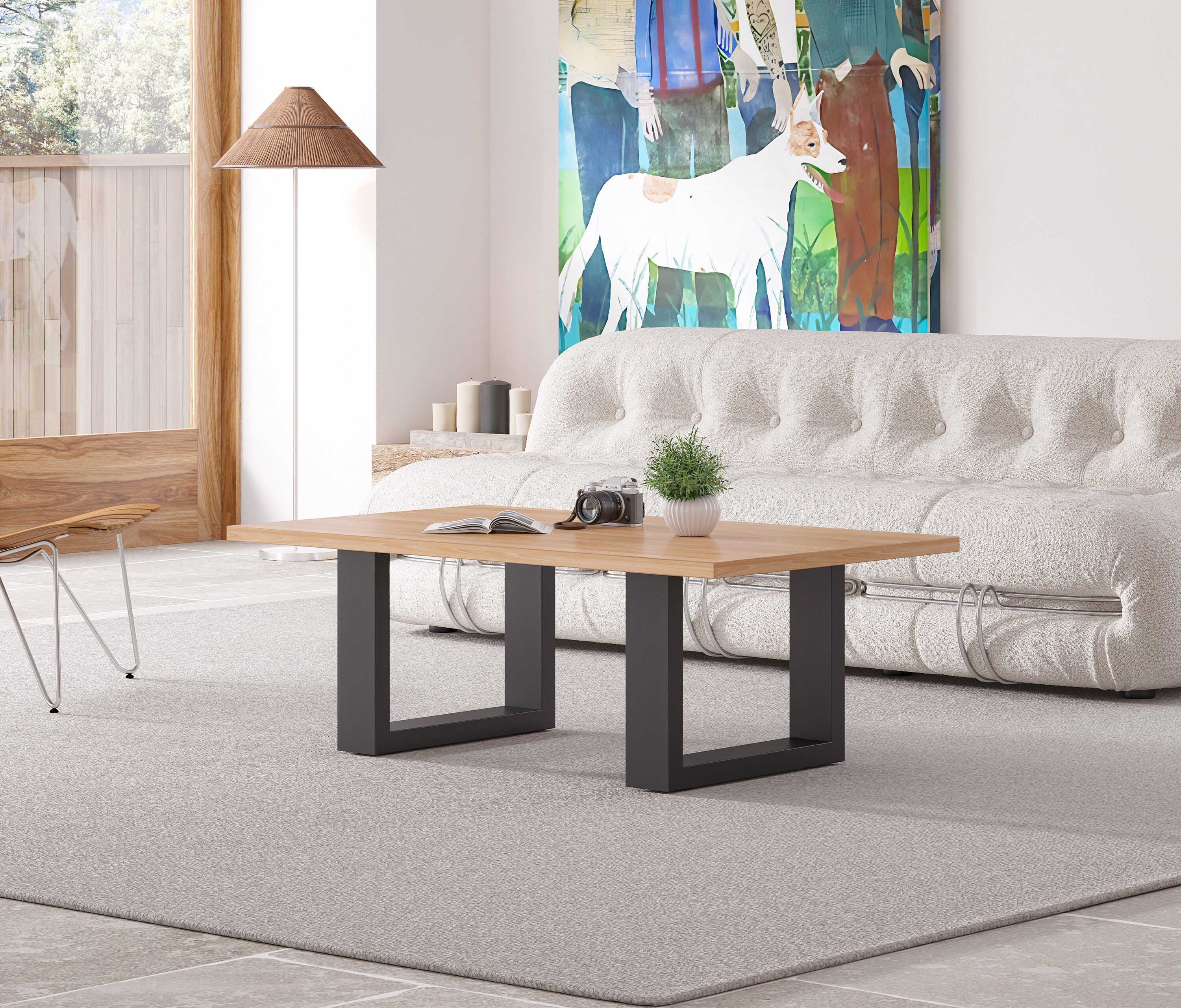 Tischplatte-Online.de Tischbein 2x Couchtischgestell U-Frame Tischkufen für Sofatisch 8 x 50 x 40 cm, Hochwertig / 5 Jahre Garantie / 2 Farben