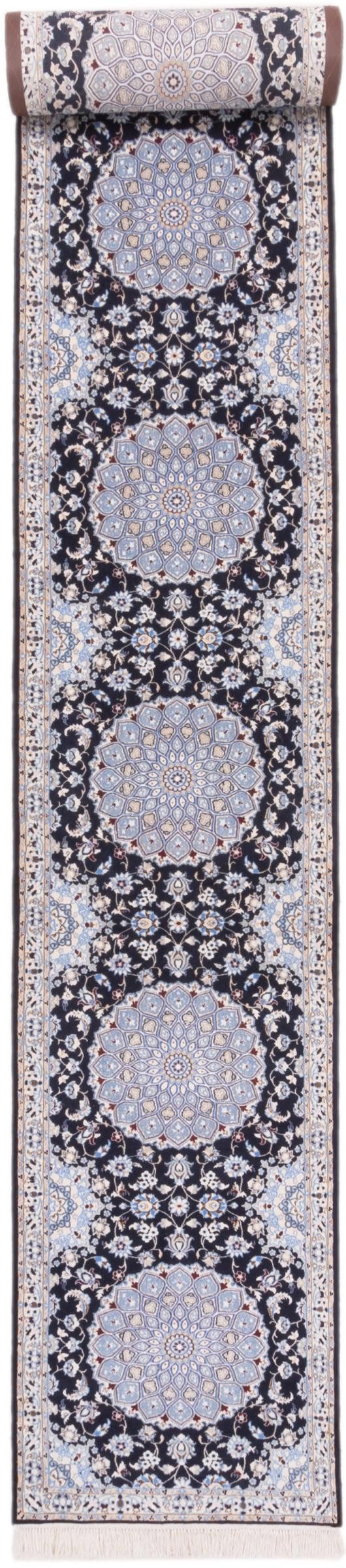 Nain Trading Orientteppich Nain 6La 80x600 Handgeknüpfter Orientteppich / Perserteppich Läufer, rechteckig, Höhe: 8 mm