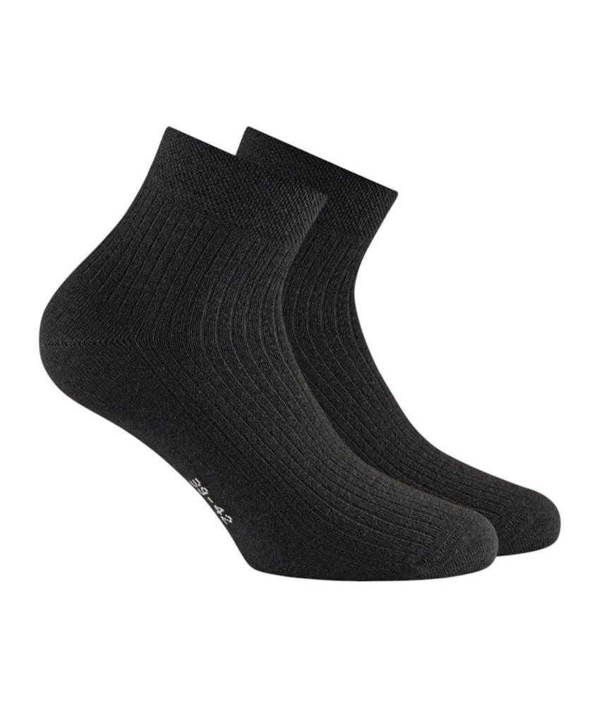Socken Tagessocke Quarter Texcircle schwarz - 1 Paar