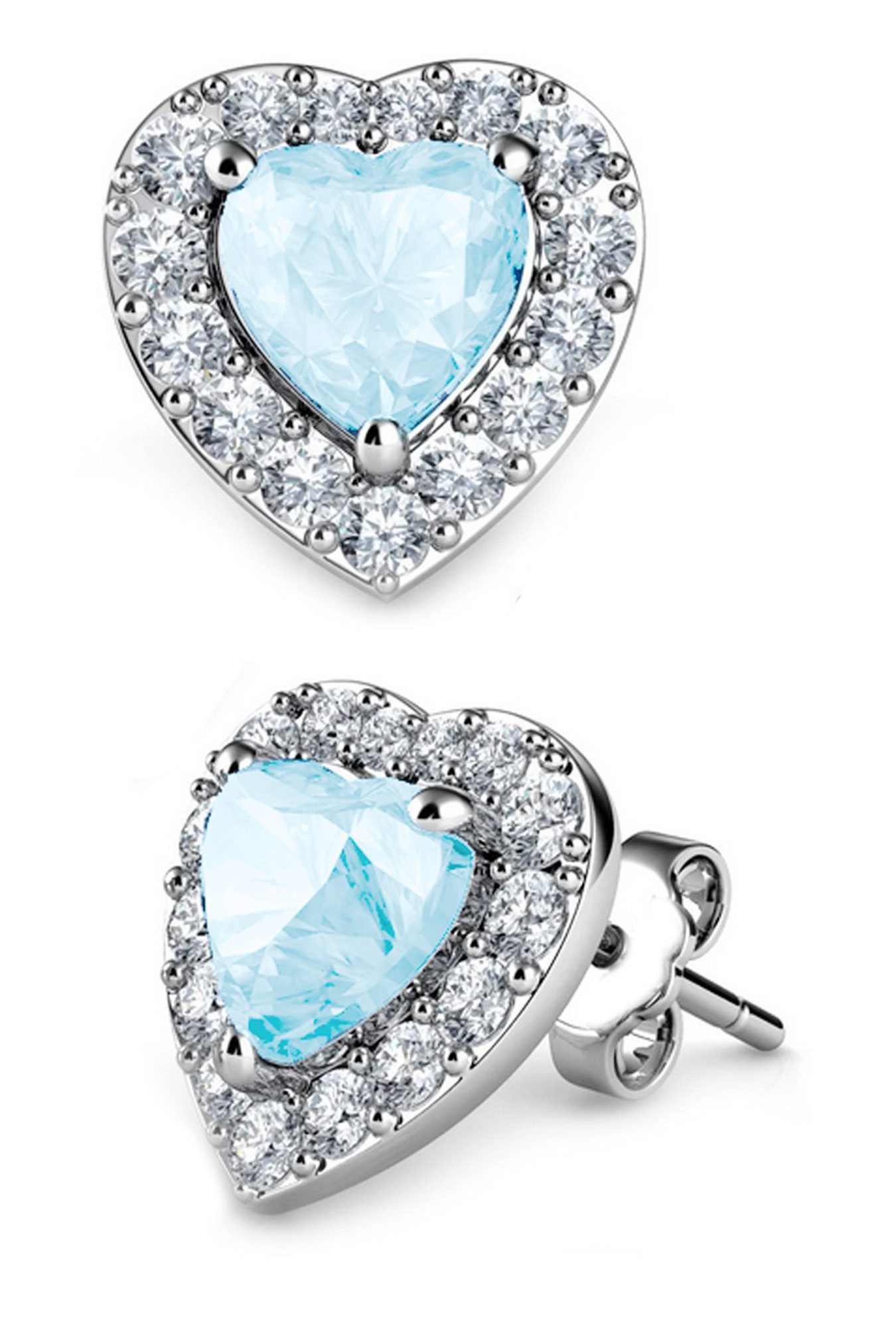 Limana Paar Ohrstecker echter weißer und blauer Topas Edelstein 925 Silber günstig online kaufen