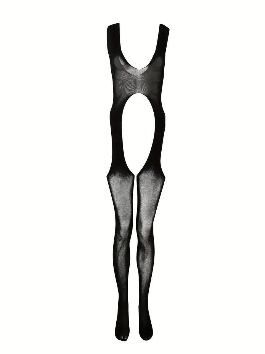 Elegant Love Bodystocking-Ouvert Bodystocking mit Ouvert – Raffinierte Dessous & Unterwäsche für Damen Ärmellose Lingerie mit offenem Schritt, rückenfreie Reizwäsche