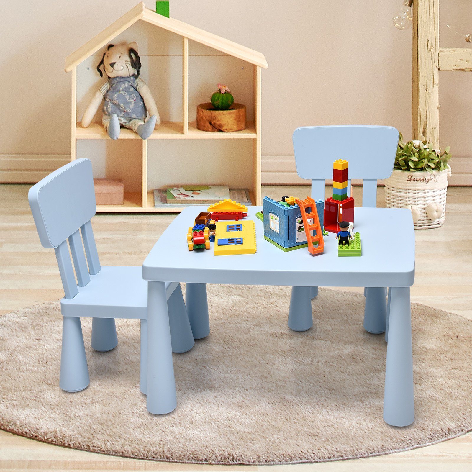 COSTWAY Kindersitzgruppe 3 TLG. Kindermöbel, (Kindertisch günstig online kaufen