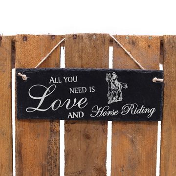 Dekolando Hängedekoration Reiten 22x8cm All you need is Love and Horse Riding