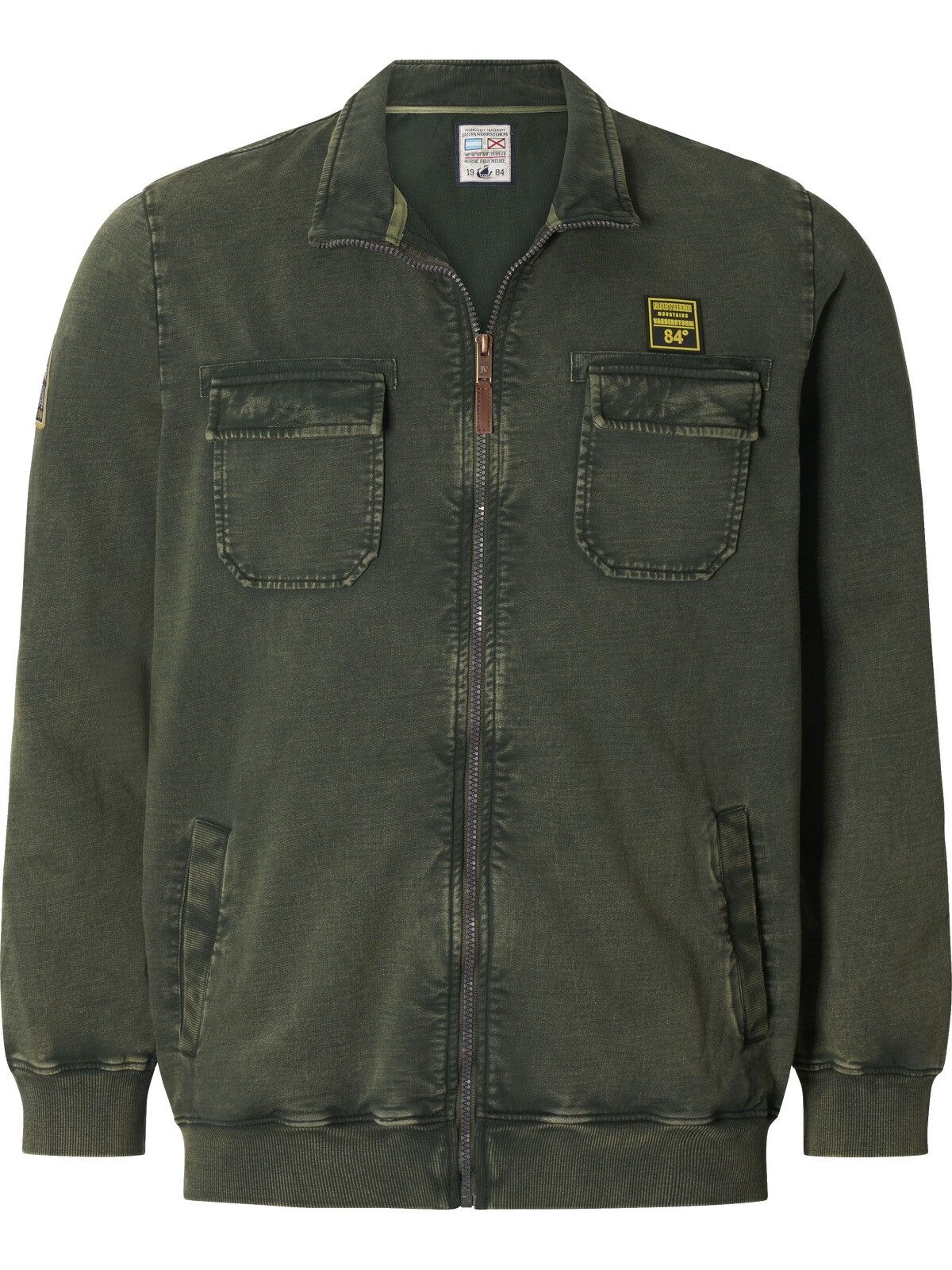 Jan Vanderstorm Sweatjacke BLANKUR mit coolem Wascheffekt günstig online kaufen