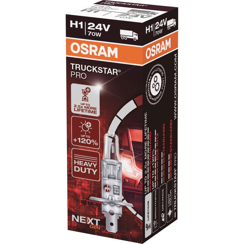 24 OSRAM Truckstar W Leuchtmittel H1 64155TSP KFZ-Ersatzleuchte 70 Osram V Halogen