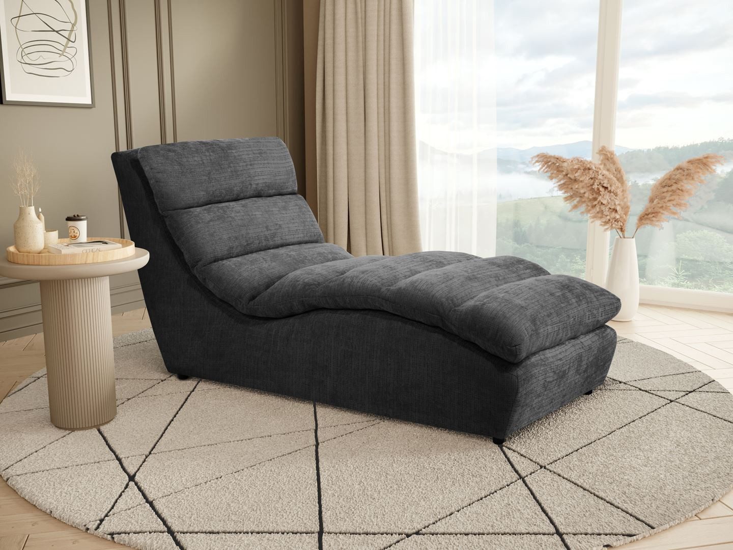 Beautysofa Chaiselongue SAN REMO, Recamiere viele Farben wählbar, Sofa mit Chaiselongue